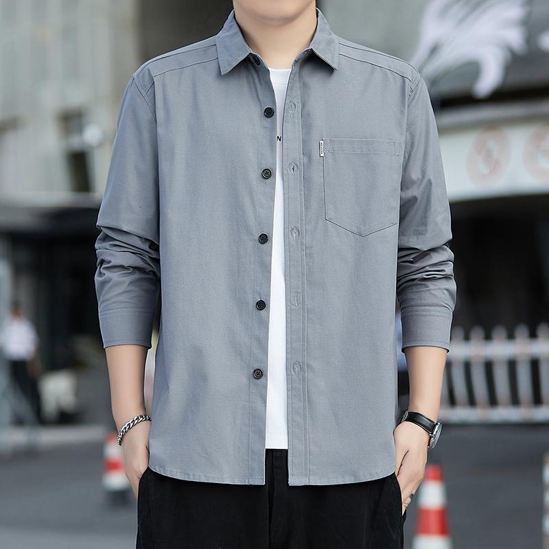Men's Long Sleeved Shirt Korean Casual Loose Shirt Men's Coat