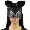 European and American Style Black Leather Masquerade Mask for Halloween Parties and Nightclubs