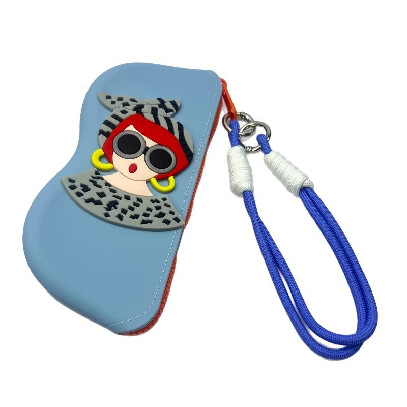 Color Block Glasses Pouch, Portable Silicone Eyewear Case for Storage, Protective Cover for Sunglasses & Eyeglasses On The Go