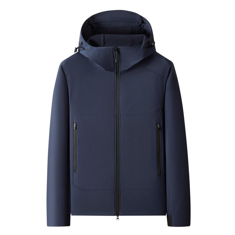 Men's Windproof Hooded Rain Jacket - Easy Care, Wrinkle Resistant, Durable Autumn Sport Outerwear