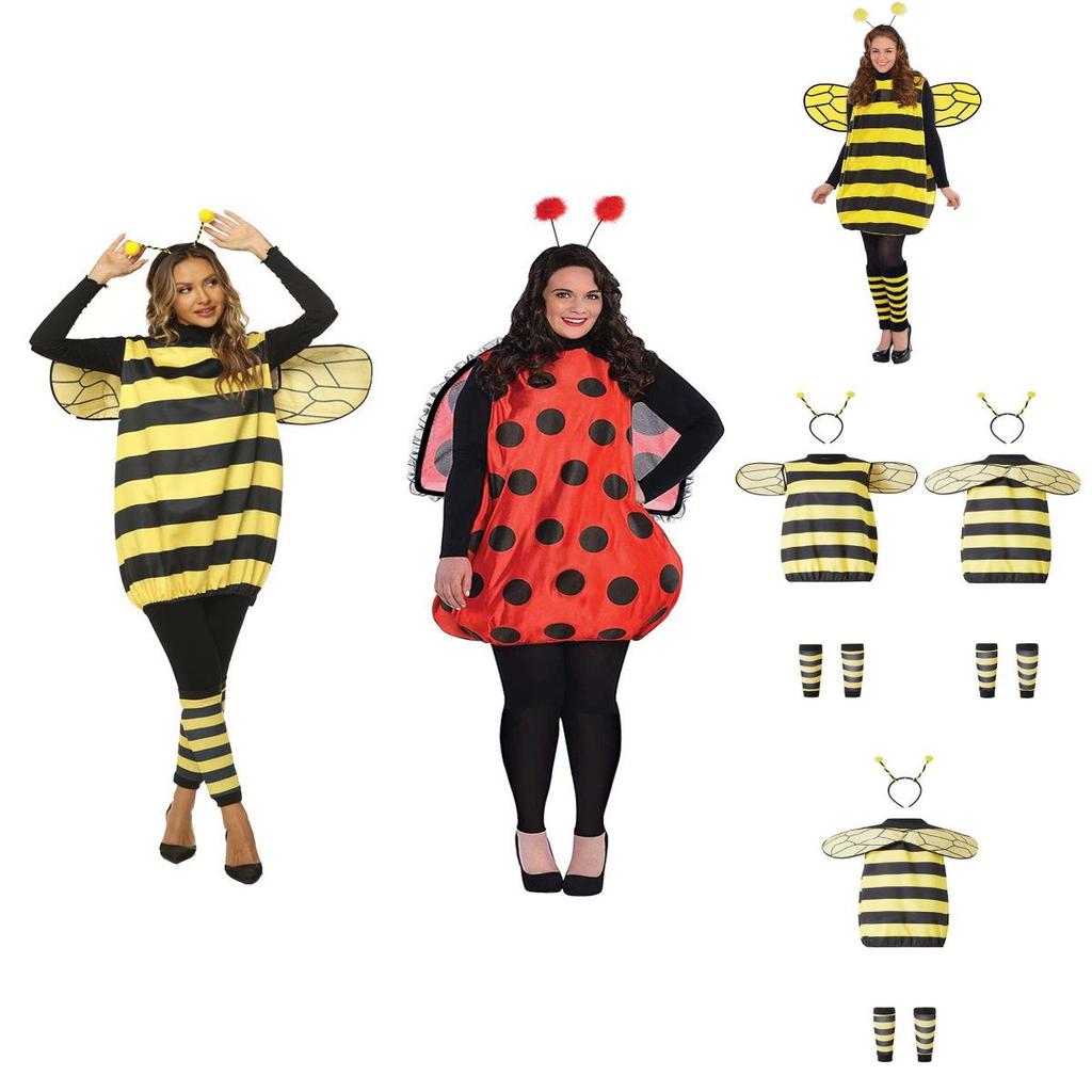 Bee And Ladybug Costume Set With Wings For Childrens Halloween Cosplay Party Fun