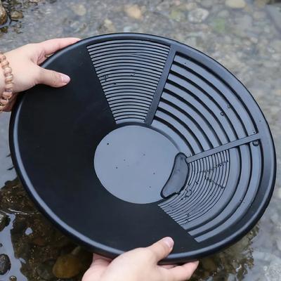 Goldwaschpfanne Schwarze Siebschale Goldschale Bergbauwerkzeug Plastikschale Prospektion Flusswasch Goldwaschausrüstung Metallerkennungswerkzeug