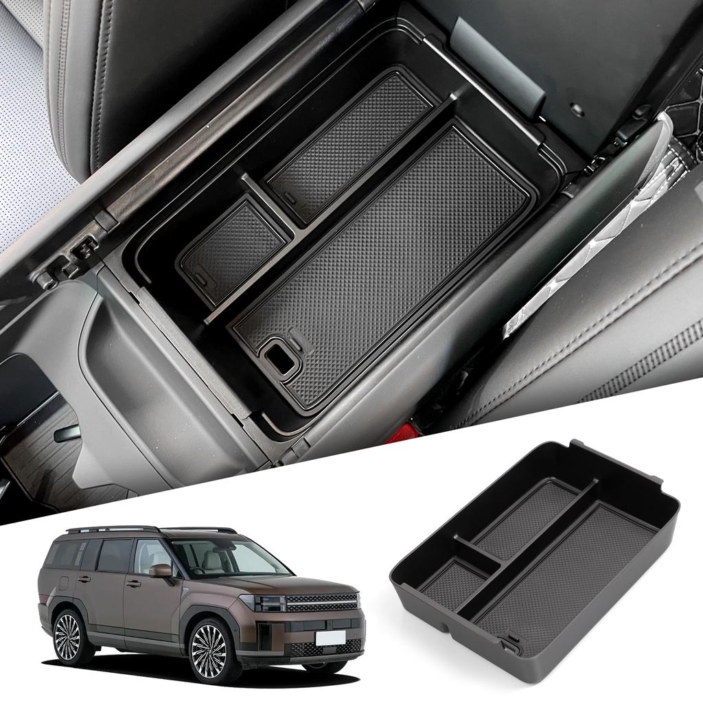 For Hyundai Santa Fe 2024 2025 2026 Car Central Armrest Storage Box Center Console Organizer Tray Accessories Tidying