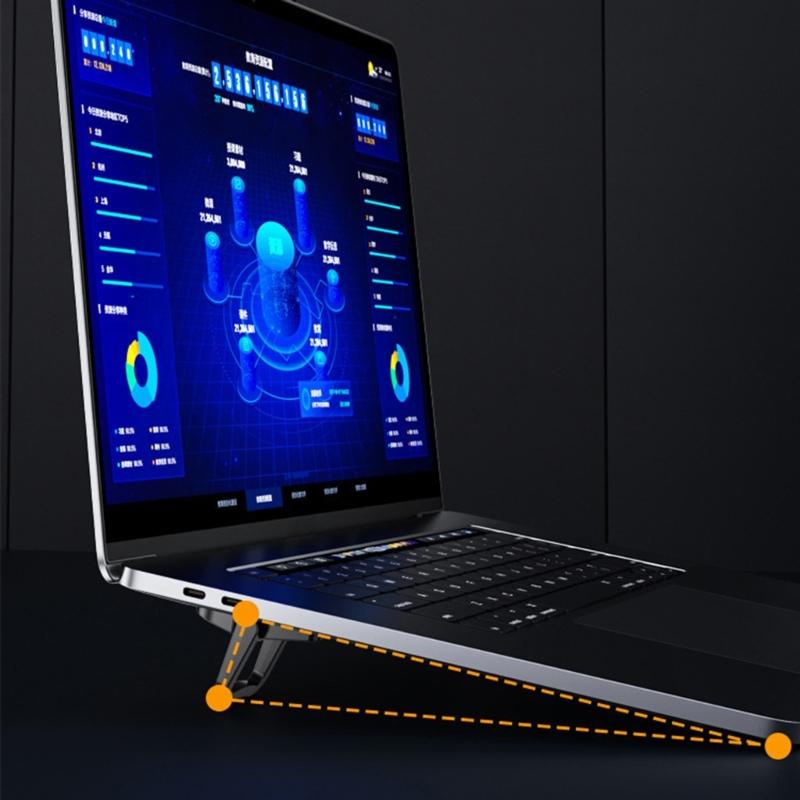 2Pcs Portable Laptop Stand Aluminum Mini Folding Holder Height Adjustment Notebook Bracket Accessories for Laptop