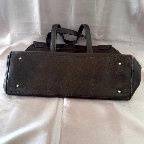 Made in France DANIEL HOPENAND PARIS Luxury Leather Handbag Brown(USED)