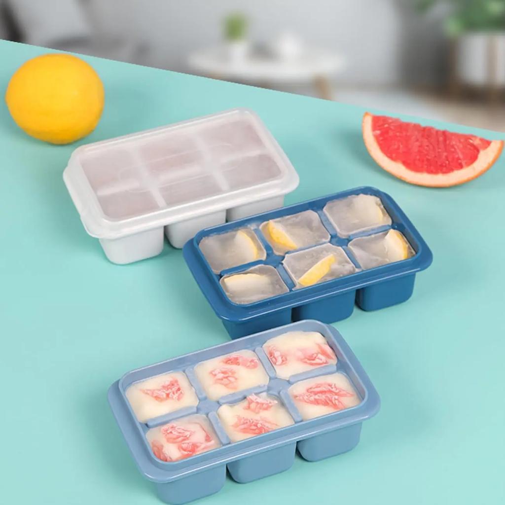 6 Cavity Mini Ice Cube Tray Soft Bottom Easy Release Mold for Summer Kitchen Homemade Ice Cube Mold Kitchen Tools