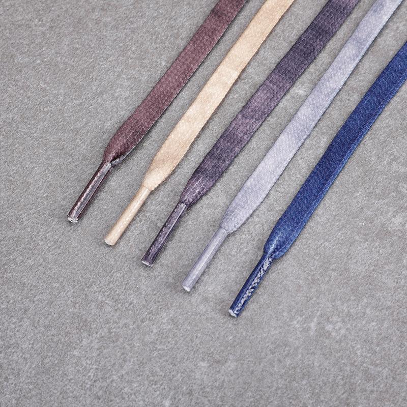 NEW 1 Pair Flat Shoelaces Polyester Cotton White Shoe Laces for Sneakers Pattern Weaving Non Fading Shoestring Shoe Accessories