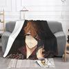 Childe Hutao Tartaglia Genshin Impact Blanket Acg Anime Flannel Funny Warm Throw Blanket for Chair Covering Sofa Autumn/Winter