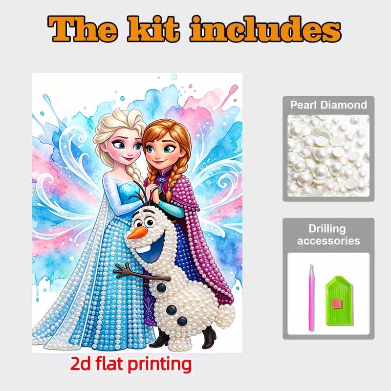 Disney Pearl Painting Frozen Princess Art Kit Adult Beginner Home Wall Decor Special Shape