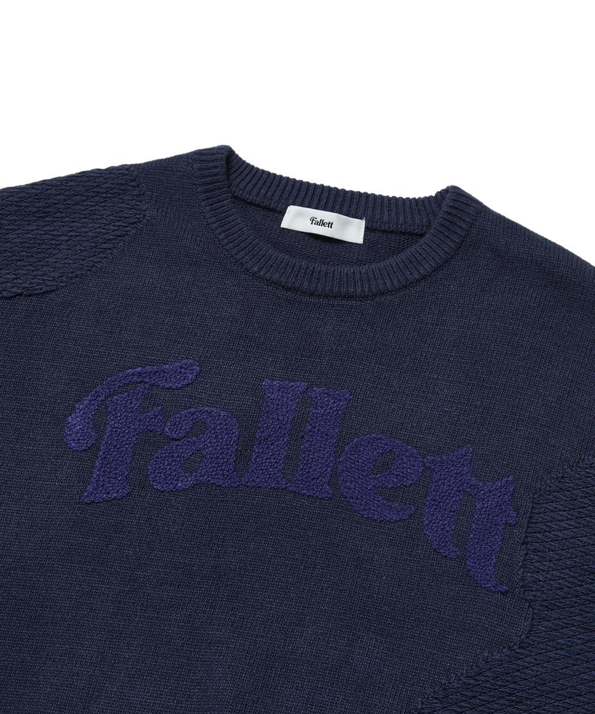 FALLETT Arch Logo Jacquard Knit Navy