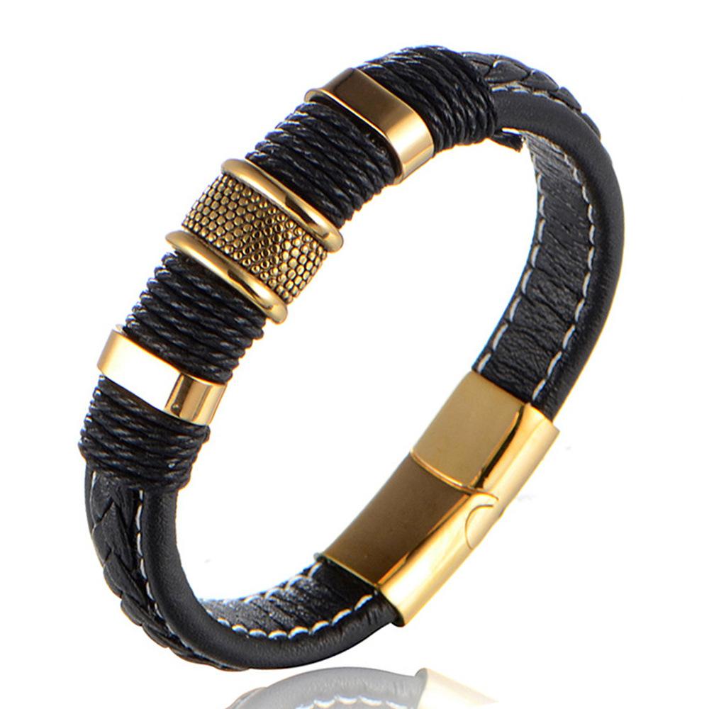 

Inverted magnetic buckle, leather bracelet, gentleman s fashion gift