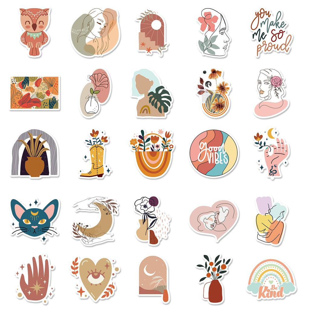 50 BOHO Style Series Boho Style Graffiti Stickers Laptop Mobile Phone