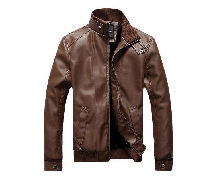 Men's leather jacket, men's clothing, slim fit, locomotive model, men's jacket long-term spot