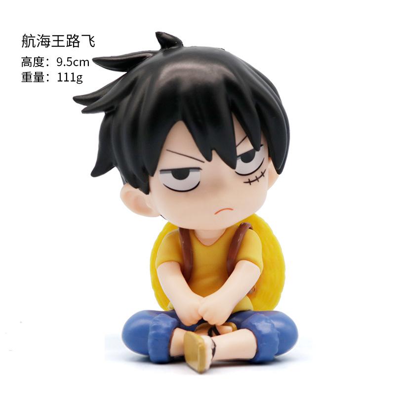 Anime One Piece Cute Q Version Doll Sitting Position Luffy Zoro Nami PVC Action Figure GK Model Ornament Kids Hobby Toys Gift