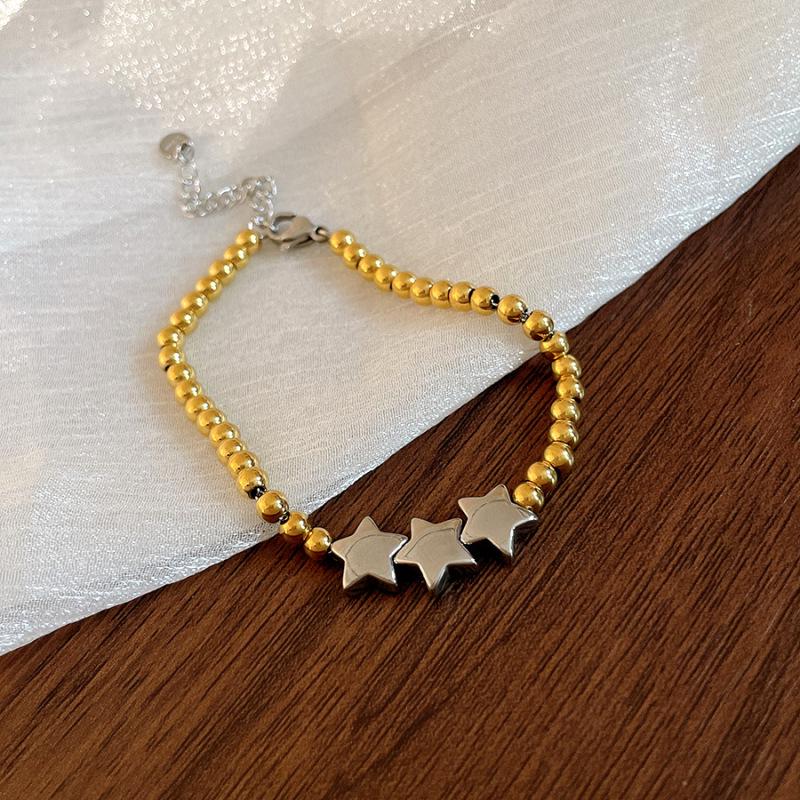 

Titanium Steel Star Bead Bracelet - Elegant Design with a High-End Luxury Feel for Women