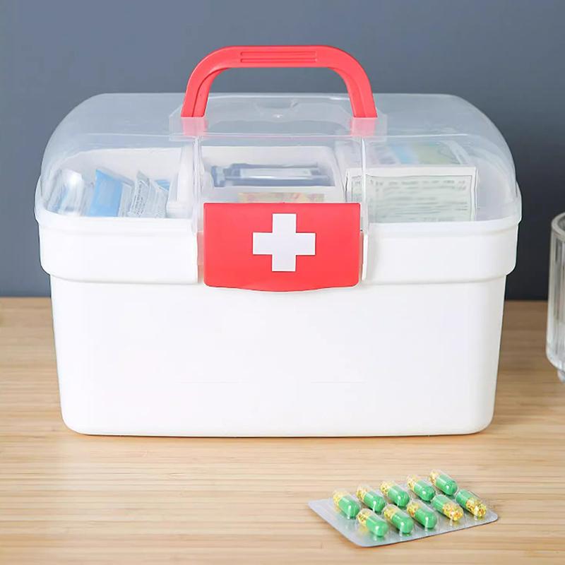 Portable Medicine Storage Box Large Capacity Medicine Kit Family Hand First Aid Chest Simple Travel Emergency Box