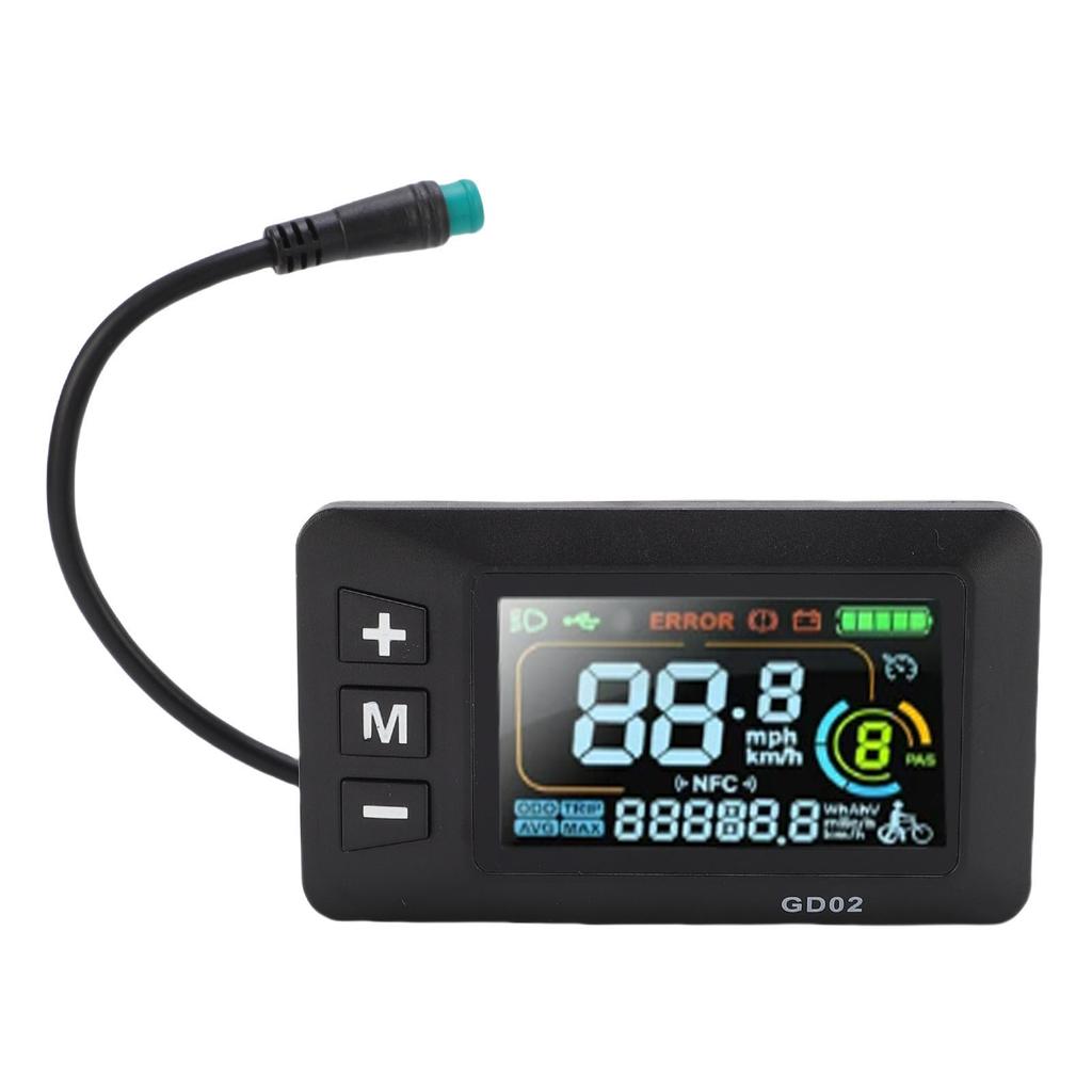 Electric Bike LCD Display Colorful 5 Cores Rain Proof Cable Electric Scooter LCD Display Dashboard
