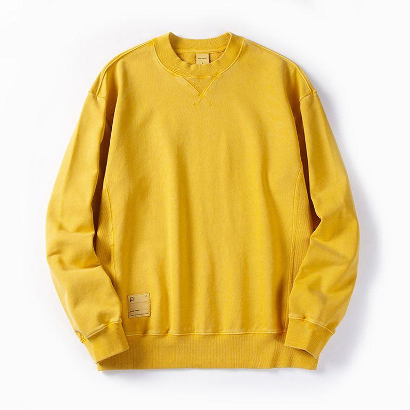 520g American Retro Heavyweight Stiff Washed Vintage Round-Neck Sweatshirt for Men, Autumn and Winter Export Men's High-Quality Jacket