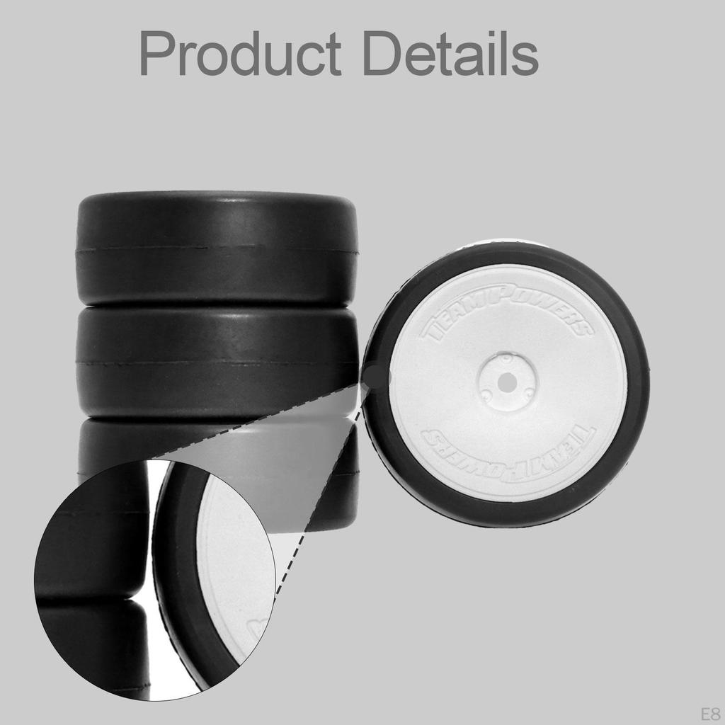 4 Pieces RC Tyre Rally Tyres Good Grip 65mm Diameter Replacements Wheel Tires Set for 1/10 Trucks