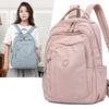 Women's Backpack Solid Color Nylon Backpack Large Capacity Water-repellent Student Schoolbag
