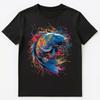 Buntes Farbklecks Karpfen Kunst Grafik Unisex T-Shirt