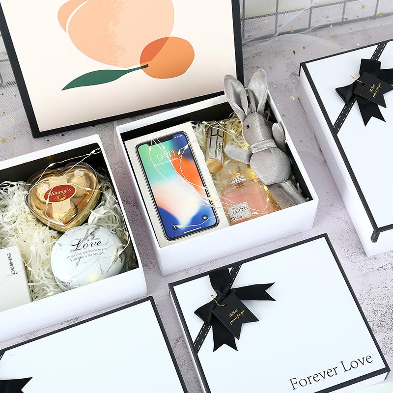 Pure White Bow Gift Box for Lipstick & Perfume Packaging