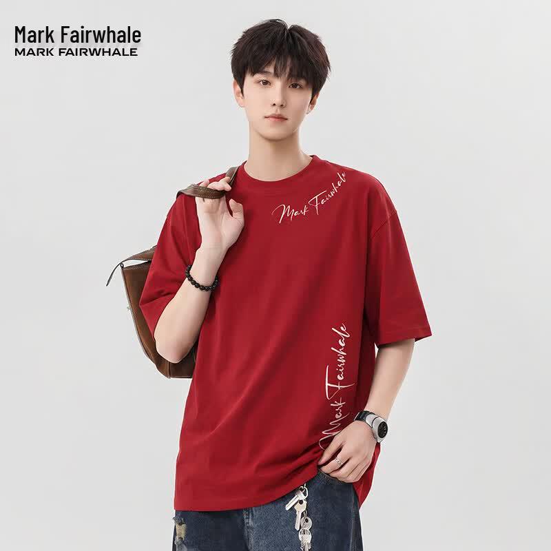 Mark Fairwhale Men s American Letter Print T-Shirt M