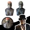 Creepy Skeleton Biochemical Mask For Halloween Festivities Full Cover Silicone Head With Hat