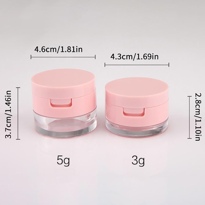 1Pcs 3G/5G Portable Powder Box Empty Loose Powder Container With Sieve Mirror Cosmetic Sifter Loose Jar Travel Makeup Container