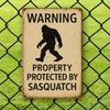 1pc Sasquatch Protection Warning 8x12 Inch Aluminum Sign - Mythical Theme Wall Decor for Home, Yard, and Outdoor Spaces