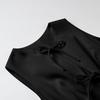 Women's French- Fashion Short Dress With Wide Hem And Bow Detail