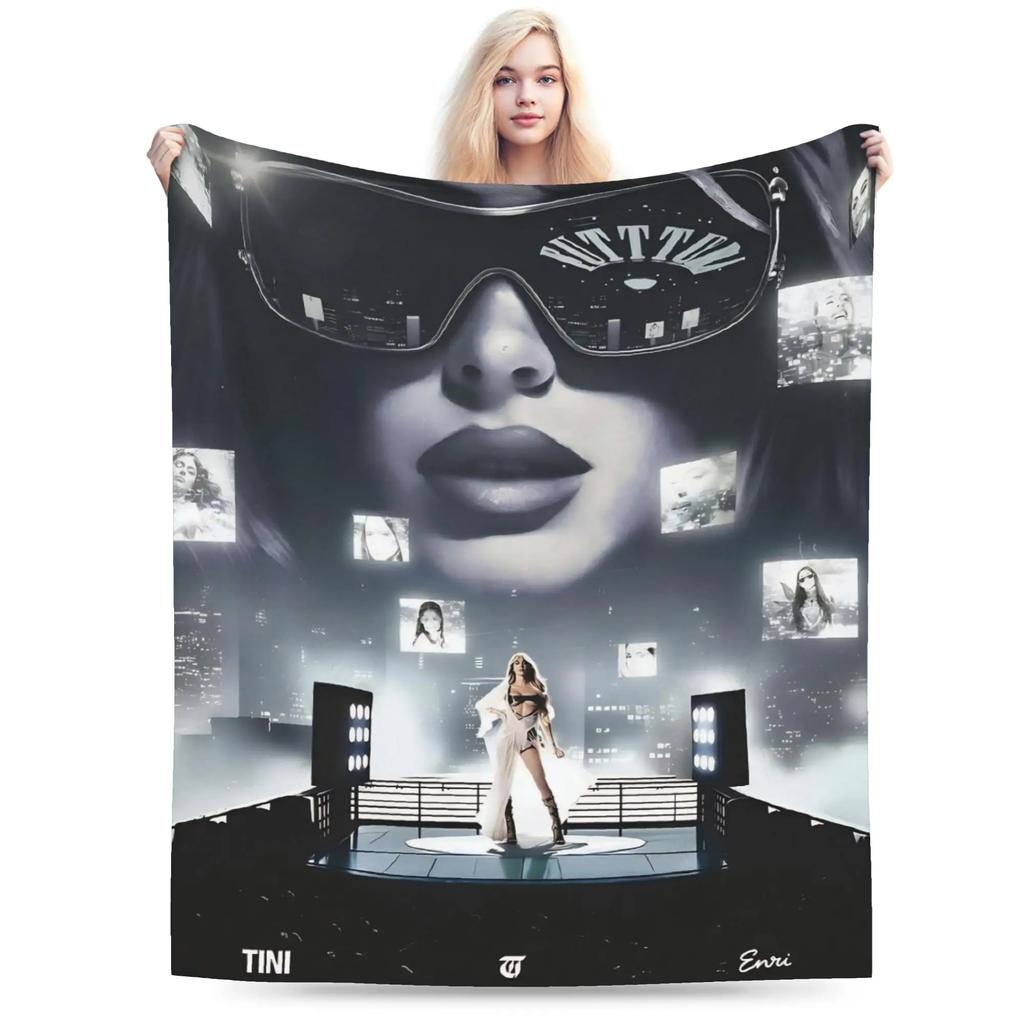 Singer TINI STOESSEL Futtura Album Fleece Blanket Soft Cozy Throw for Bed Sofa Thin Plush Quilt