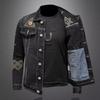 Men's Retro Embroidered Denim Jacket – European & American Style, Autumn/Winter Casual Loose Lapel Workwear.