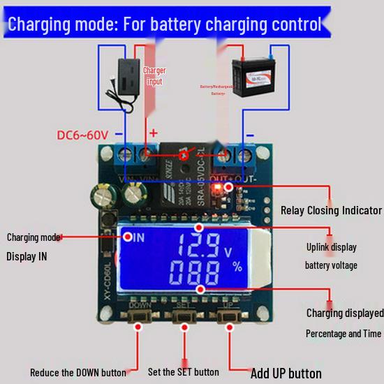 CD60L Battery Charger Module with Auto Shut-off and Undervoltage Protection
