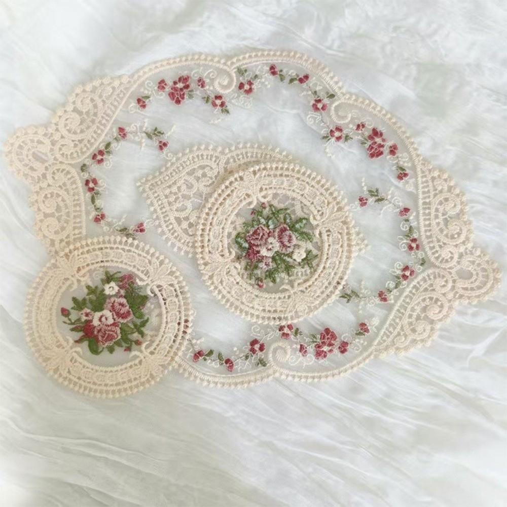 Heat Insulation Embroidery Placemat Exquisite Flower Coasters Vintage Lace Coaster Photo Props
