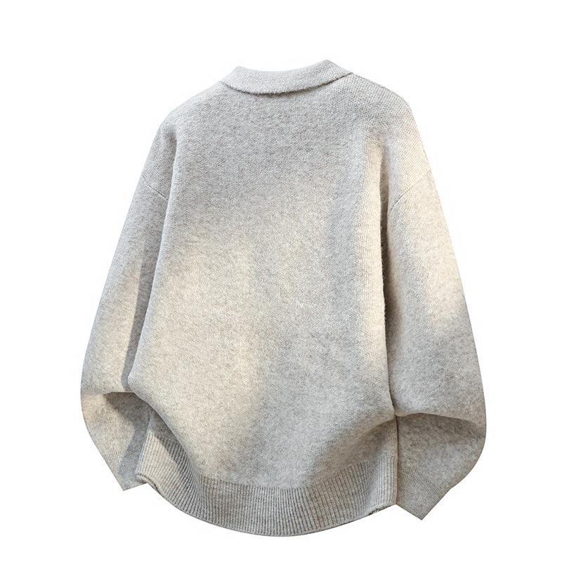 Autumn Lapel Pullover Knit Sweater