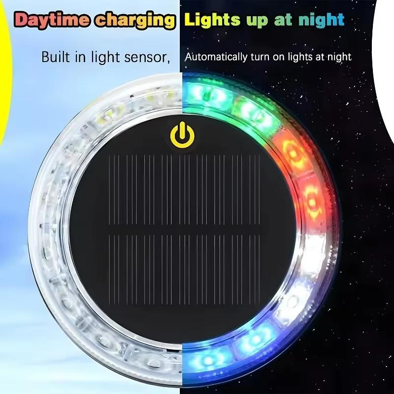 Solar Circular Warning Light Strong Brightness Flashing Light Anti Collision for Electric Scooter Commuting Safety
