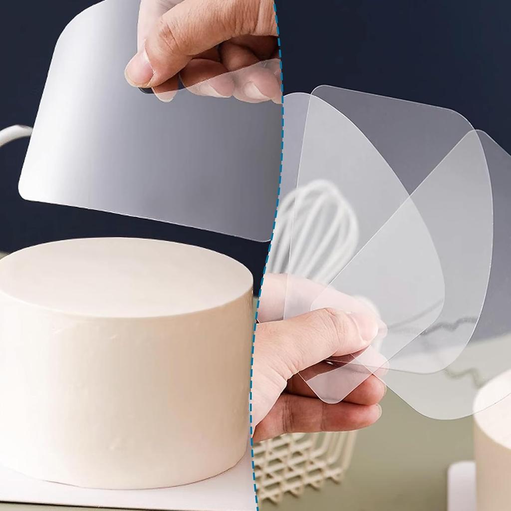 15 Pcs Transparent Cake Cream Scraper Plastic Cake Scraper Flexible Spatula Plastic Scraper Tool Cake Smoother for Icing Fondant Smoother Supplies