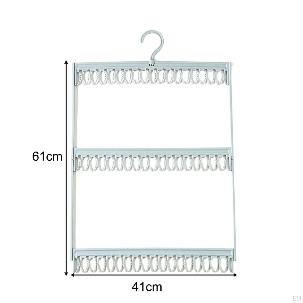 Clothes Drying Hanger with Clips ,Underwear Hanger, Windproof Laundry Rack, Sock Rack