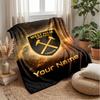 West Ham United FC Coperta in Flanella con Nome Personalizzato Logo Calcio Coperta in Pile Personalizzata Regalo Speciale per Divano Camera da Letto Casa