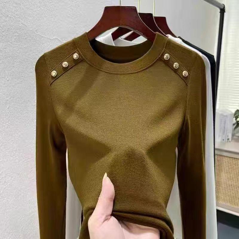 Women's Plush High-Neck Base Layer Top - Thickened, Warm, Stylish Innerwear for Autumn/Winter