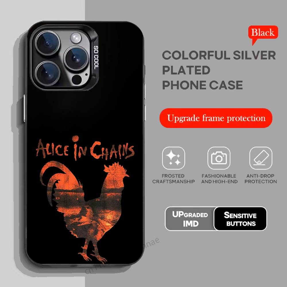 

Band Alice In Chains Phone Case For iPhone 17,16,15,14,13,12,11,Pro,Max,Plus,Mini,X,XS,XR,8,S,SE Soft Black Case iPhone12mini