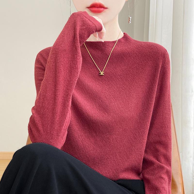 Knit Bottom Women's Small Sweater Knit Style Grunge Inner Shiny Silk Wool Bottom Shirt