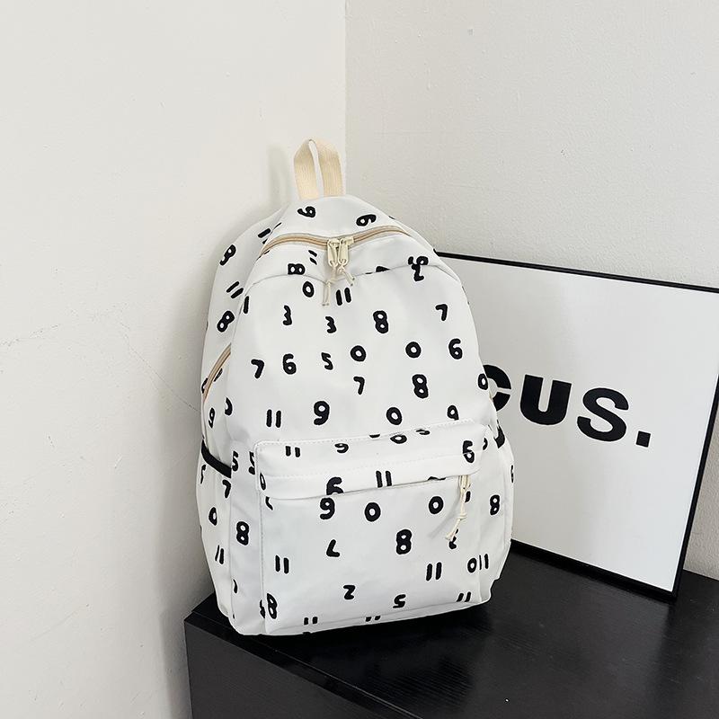 

Large capacity fashion simple leisure bag backpack 2025 summer make-up bag computer bag білий