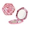 Rose-flowered Small Mirror, Student Portable Folding Mirror, Travel Pocket Mirror, Electroplated Flip Cover Makeup Mirror