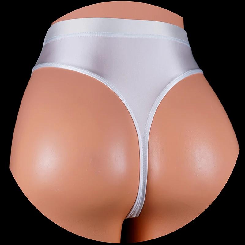 Japan Style Women Sexy thongs Shiny Smooth High Waist G-string Sexy T-Back lingerie Thong UnderWear Satin Glossy Femme Tight