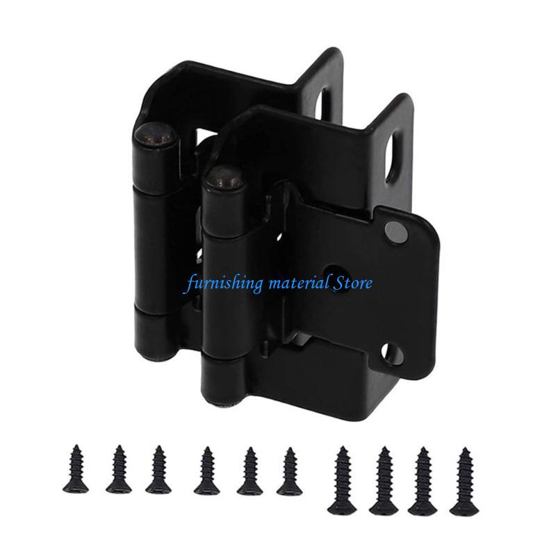 Y5GD 2pcs Closing Kitchen Cabinet Hinges Antique Steel 1/2Inch Overlays Daily Use