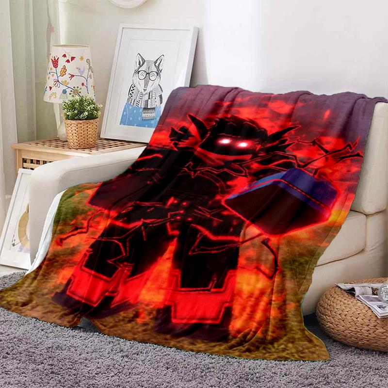 HD B-Blox Fruit 3D Cartoon Game Gift Blanket,Soft Throw Blanket for Home Bedroom Bed Sofa Travel Picnic Office Cover Kids