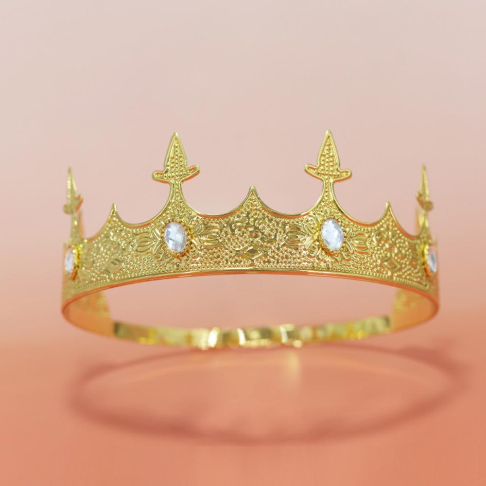 Elegant Baroque Crown Antique Bronze Prince Rhinestone Tiara Luxury Ancient Greece Tiara  Women