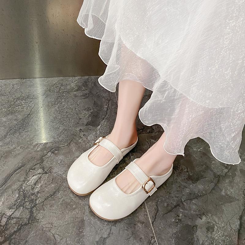 Fashion 2025 New Female Shoes Slippers Soft Luxury Slides Cover Toe Comfort Designer Flat Fashion Flat Shoes Female Slippers Soft Shoes